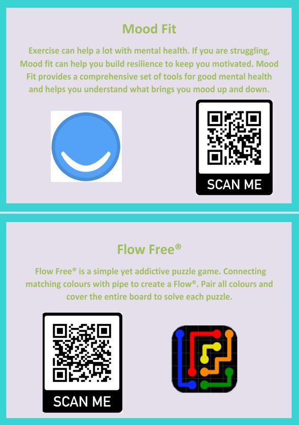 Mood Fit and Flow Free QR Codes